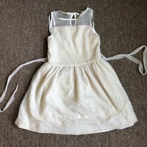 White/cream color lacy girls dress. Worn only 1-2x